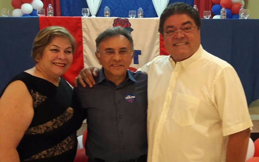 Toninha Campos e Romeu de Campos da Rádio Caçula FM Junior participaram do encontro com o pré-candidato. (Foto: Rádio Caçula)