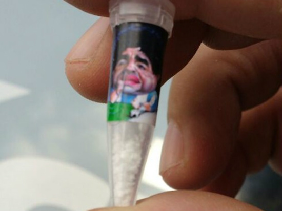 Pino com o desenho de Maradona (Foto: Divulgação/Polícia Militar)