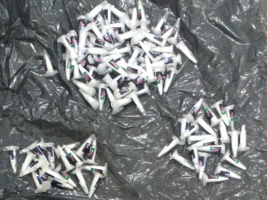 Parte dos pinos apreendido pela polícia em Rio Preto (Foto: Divulgação/Polícia Militar)