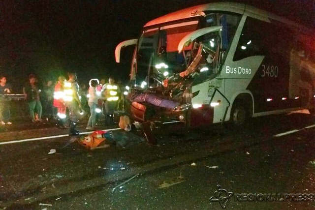 Unidades de Resgate do Corpo de Bombeiros e da empresa que administra a rodovia estiveram no local prestando os primeiros atendimentos. (Regional Press)