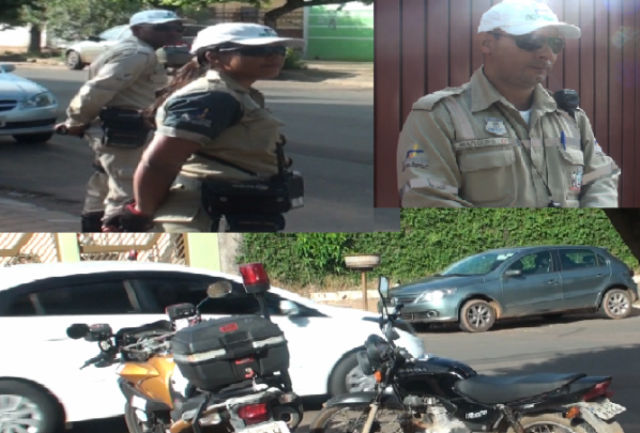 Esquerda para direita: J Oliveira, Jocelene e Marques (Agentes do Deptran)