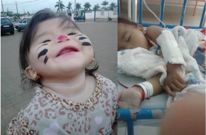 A bebê de apenas 1 ano sofre com um síndrome e precisa realizar exames para fazer uma cirurgia. Foto: Arquivo pessoal
