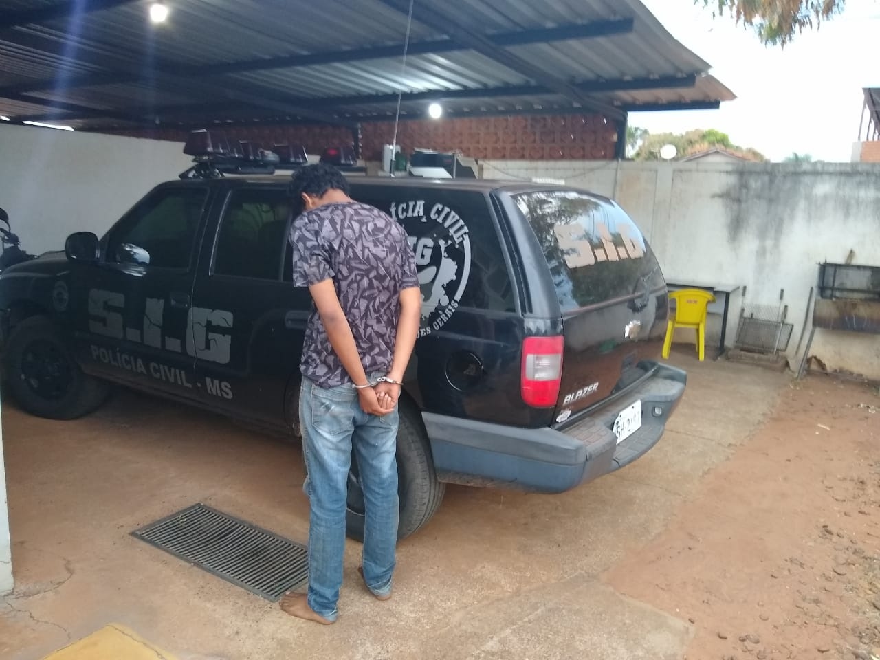 O autor foi preso no bairro Vila Alegre, em Três Lagoas. Imagem:Polícia Civil MS.