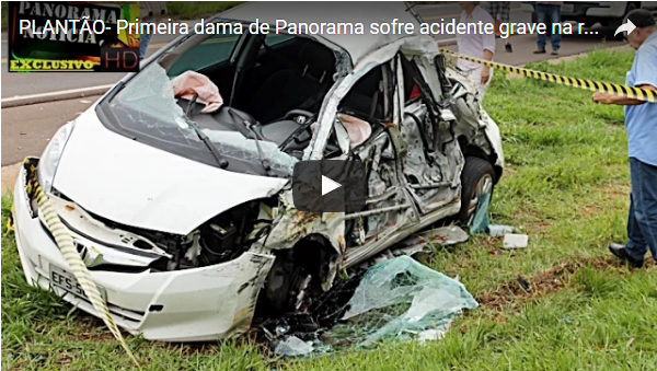 Primeira dama de Panorama sofre acidente em rodovia