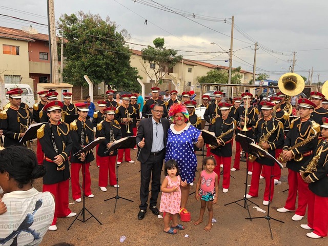 Banda Marcial Cristo Redentor abrindo a festa. Foto: Arquivo pessoal.