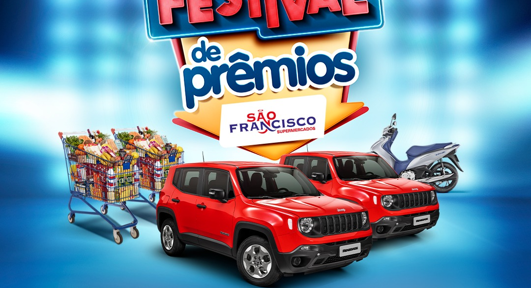 *São sete sorteios pela Loteria Federal nas seguintes datas: 18 de julho, 25 de julho, 1 de agosto, 5 de agosto, 12 de agosto, 19 de agosto e 26 de agosto – as datas dos três primeiros sorteios foram alteradas pela Caixa Econômica Federal. Foto: Divulgação SF Supermercados.