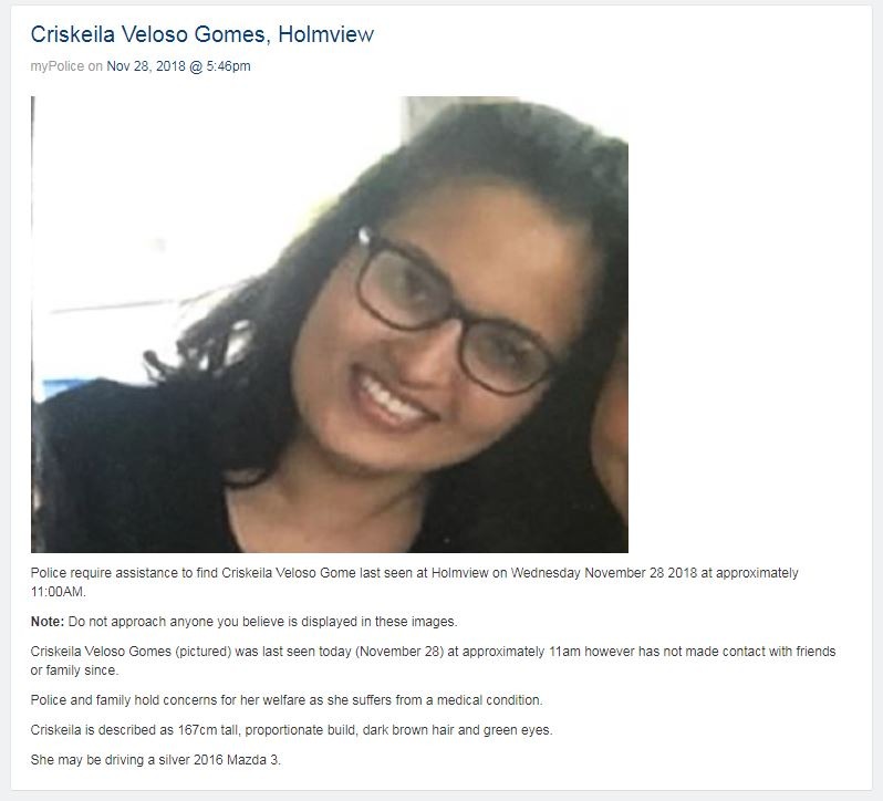 Dados publicados no mypolice.qld.gov.au