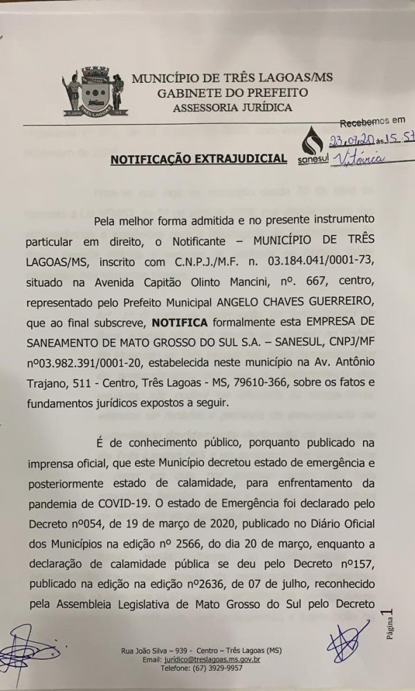 Foto: Prefeitura Municipal e Três Lagoas.