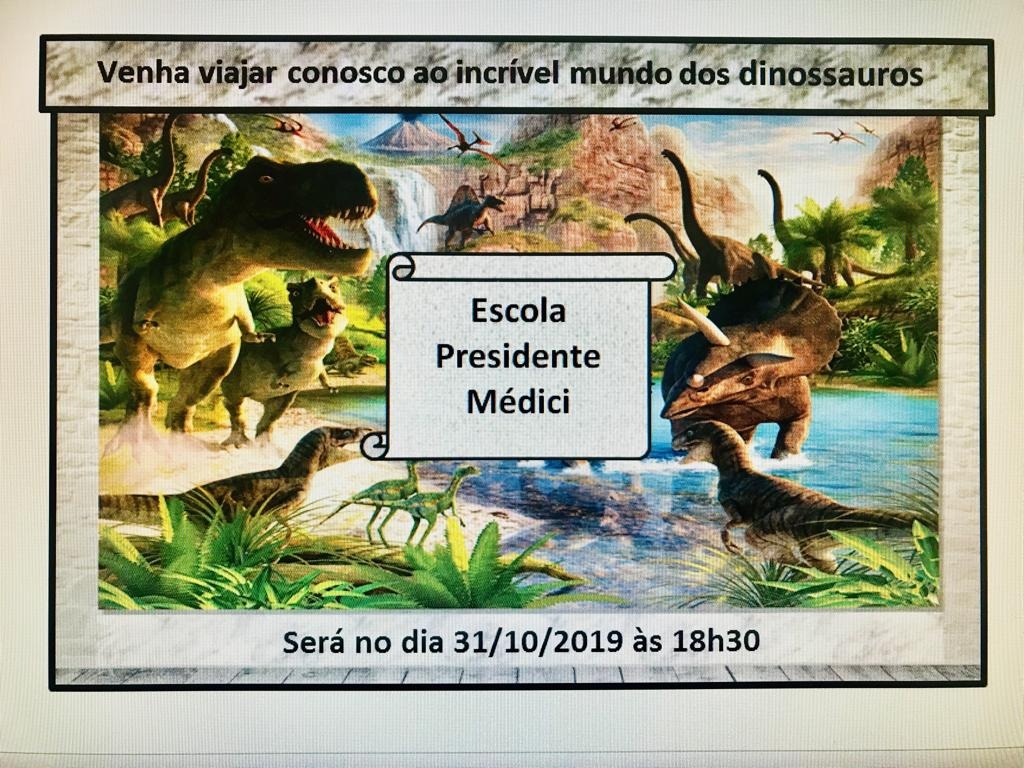 Escola Municipal Presidente Médici realiza uma viagem ao Mundo dos Dinossauros - Foto: Divulgação. 
