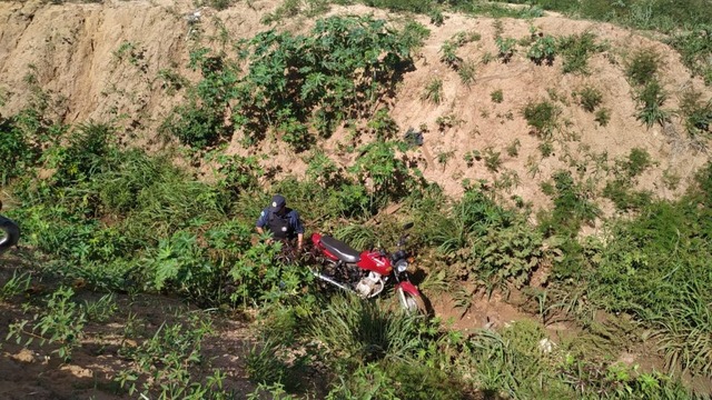 Moto recuperada pela PM de Água Clara (MS). Foto: 2º BPM.