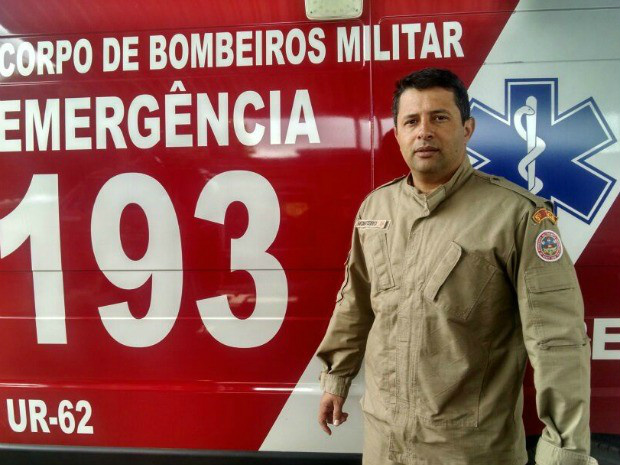 Bombeiro que ajudou a salvar vida de bebê engasgado em MS (Foto: Wilson Rogério de Souza Monteiro/ Arquivo Pessoal)