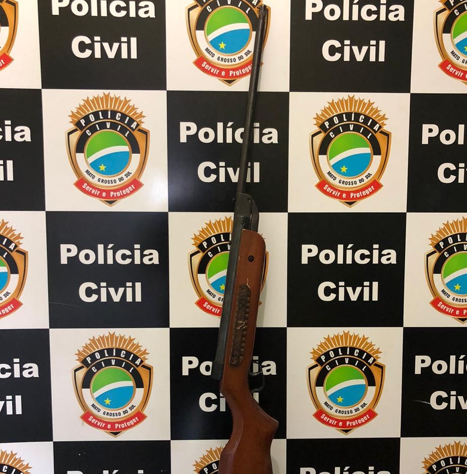 Carabina apreendida pela Policia Civil. Foto: Divulgação.