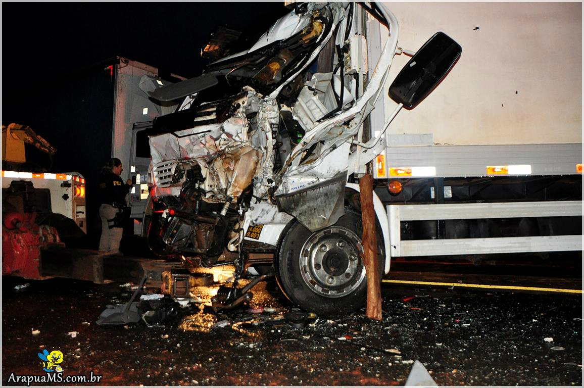 Os caminhões teriam batido de frente na pista. Foto: Arapuá MS