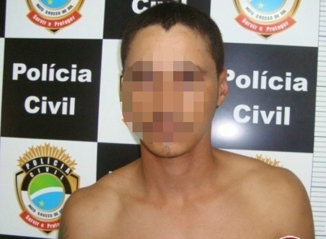 José Osmar Freitas, o “Veinho”, de 27 anos. Prisão aconteceu em Iguatemi na manhã dessa terça (Foto: Divulgação) 