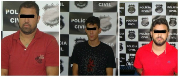 Três integrantes da quadrilha foram presos pela Polícia Civil de Goiás (Foto: Policia Civil GO)