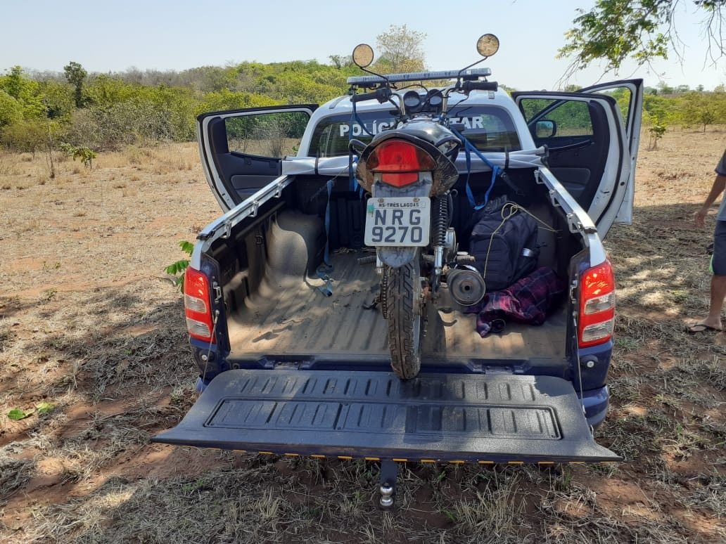 Moto foi encaminhada para a Depac de Três Lagoas. Foto: Polícia Militar.