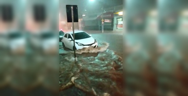 Comércios na avenida Guanabara também foram atingidos pela água, causando prejuízos aos donos – Foto: reprodução