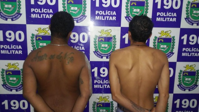 Autores do furto ocorrido em um estabelecimento no bairro Jardim Paranapungá. Foto: Polícia Militar.