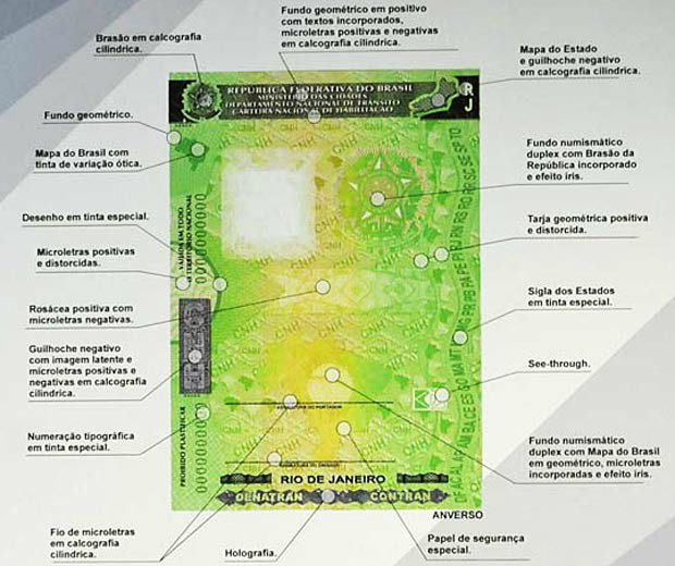 Novo modelo da carteira de habilitação, com elementos que reforçam a segurança do documento (Foto: José Cruz/Agência Brasil)